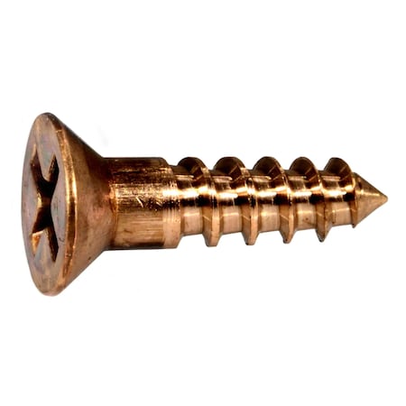 Midwest Fastener Wood Screw, #8, 5/8 in, Bronze Steel Flat Head Phillips Drive, 10 PK 931146
